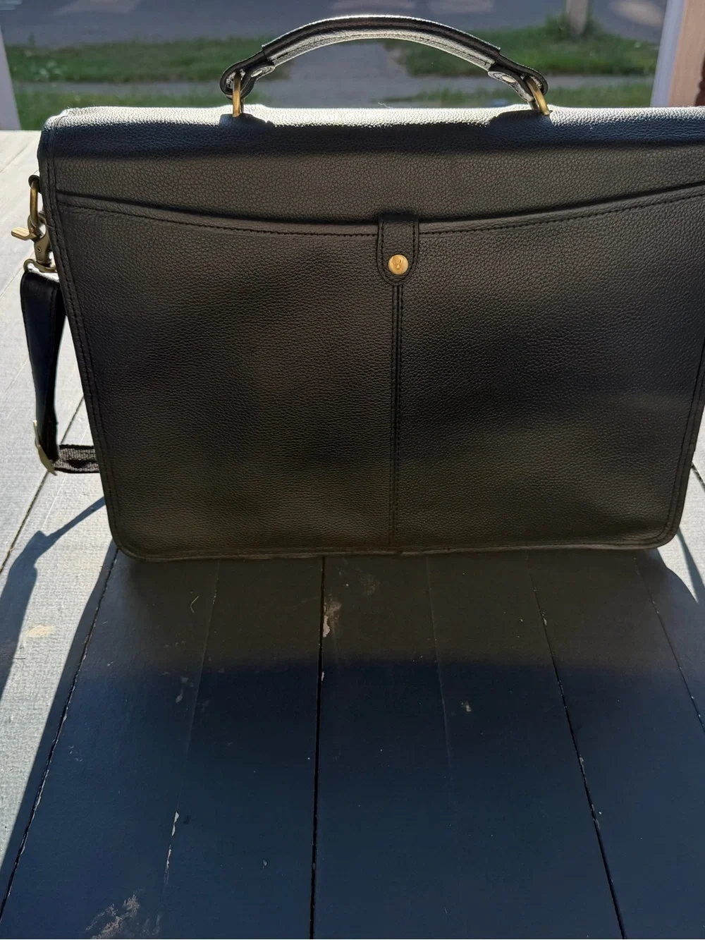 Classic Black Leather Briefcase - Men's Professional Messenger